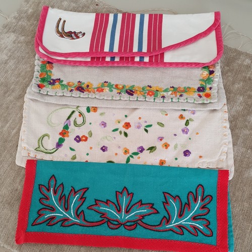 Lot vintage hand embroidered - vintage,