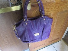 MARC JACOBS Q FRANCESCA  PURPLE PEBBLE EFFECT LEATHER HAND/SHOULDER BAG