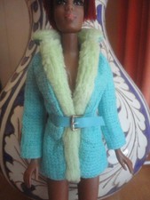 Original Mattel Barbie Clothes 1969 Julia Brr Furr Coat # 1752 GC Julia Label