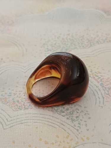 Vintage ring chunky amber - ring,