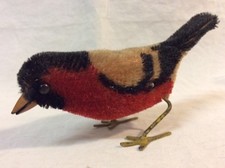 Schuco Circa 1950 Vintage Mohair Toy Clockwork Bird comes with key