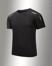 Quick Dry Ice Silk Athletic T-Shirts for Men, Athletic Short Sleeve - Small / Me