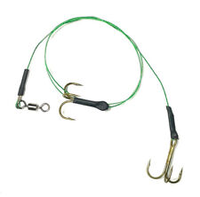6 x Fladen Pike Fishing Wire Traces Bait Treble Hook Snap Tackle Size 4, 6 & 8