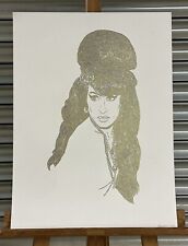 Superb Limited Edition Of 30 Gold Silkscreen Print Of Amy Winehouse By Si Gross 