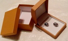 WEDGWOOD Black Jasperware Sterling Silver 'Goddess ATHENA' Cameo EARRINGS BOXED*