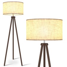 Wood Tripod Floor Lamp, Mid