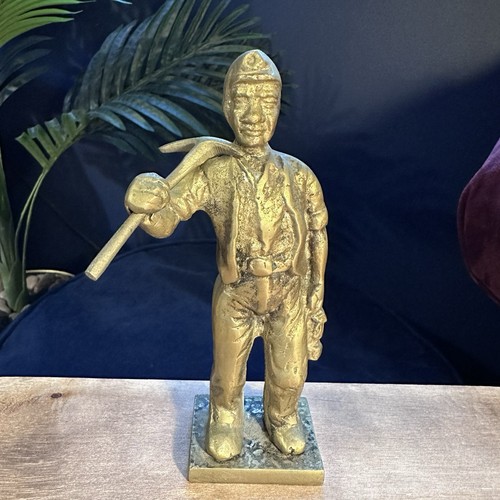 Vintage 1950s brass coal miner - 1950s,