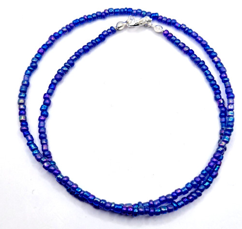 Blue rainbow seed bead - seed,