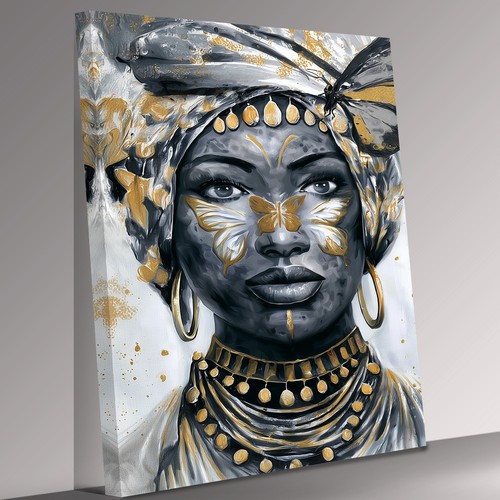 African woman butterfly - african,