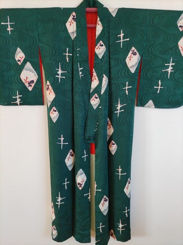 Antique japanese silk kimono - silk,