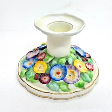 TUSCAN BONE CHINA CANDLESTICK HANDPAINTED FLOWERS ENGLAND