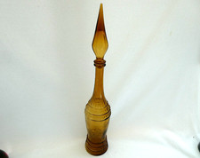 Large Empoli  Genie Bottle Pressed Glass It Still Has The Original Stopper 23"