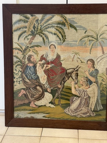 Victorian woolwork religious - victorian,