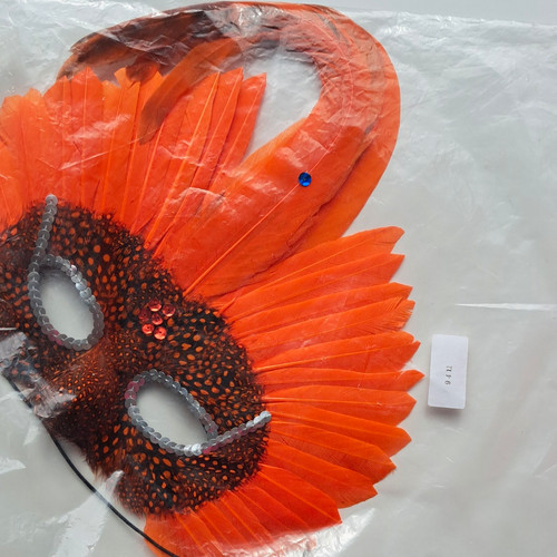 Orange feather half - orange, eye