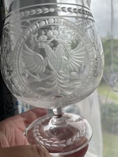 Stunning Faberge Romanov  2 Eagles Crest Cognac Crystal Glass