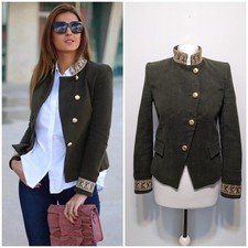Zara green velvet military - zara,
