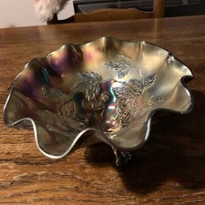 Carnival Glass 3 Footed Bowl