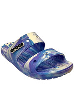 Crocs Women's Classic Tie Dye Two-Strap Sandals White/Oxygen