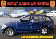 CLASSIC ORIGINAL BMW X5 4.4 V8 (E53) DIECAST SCALE MODEL CAR; RARE MODEL IN BLUE