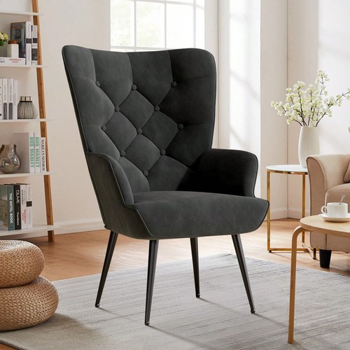 Velvet accent armchair - accent,