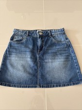 Vertbaudet Classic Girls’ Denim Skirt Aged 11-12 Years With Waist Adjuster