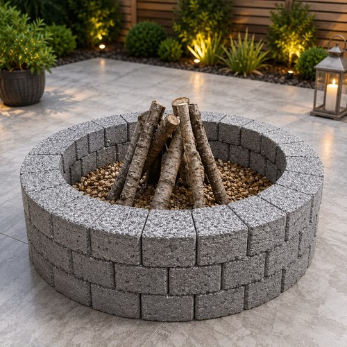 80cm stone firepit concrete