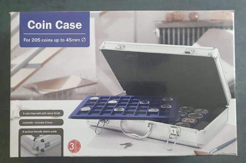 Aluminium lockable coin case - lockable,