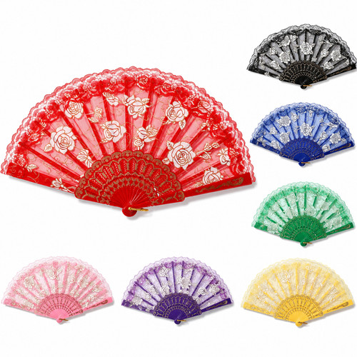 Lace folding hand fan - lace,