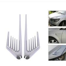 Car Side Fender Vent Air Flow Sticker Grille Decoration Chrome Trim Accessories