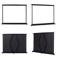 40" 50" Mini Tabletop Portable Projector Screen 4:3 Manual Pull Down Home Cinema