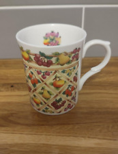 Vintage Staffordshire Fine Bone China Mug. Fruits. Garden Lattice, Trellis. 1998