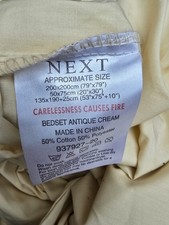 Next Plain Lemon Duvet Cover  Pristine DOUBLE EXCELLENT CONDITION