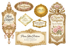 Vintage Perfume Labels - 1xA4