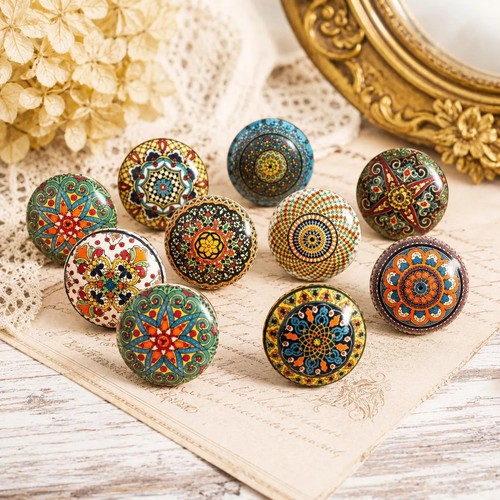 Multi coloured ceramic knob