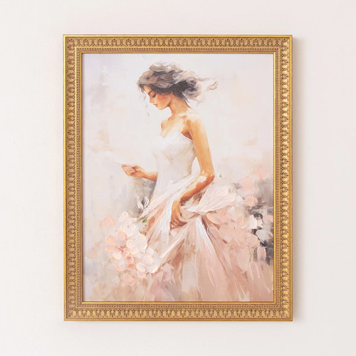 Large vintage ballerina gold - large,