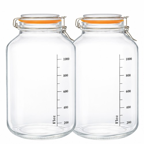 Large clip top glass jars - clip,