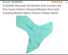 Green wavy mermaid blanket