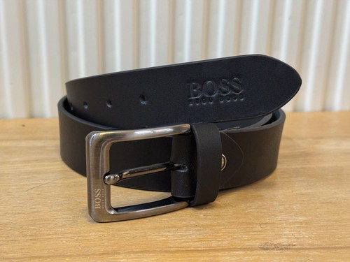 Hugo boss belt black leather - hugo,