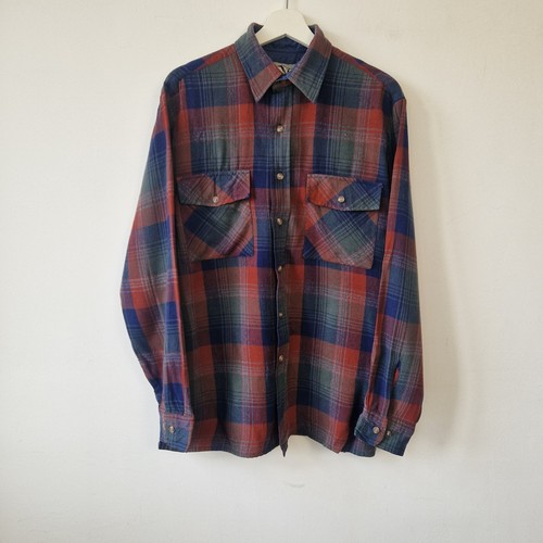 Vintage plaid shirt navy - vintage,