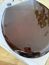 Burlington S17 Wooden Soft Close Toilet Seat - Mahogany