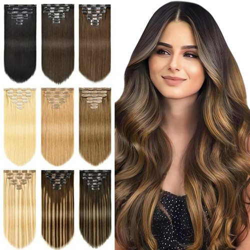 Clip hair extensions thick - in,