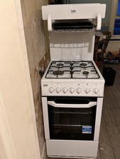 Beko White Gas Cooker High Level Grill Working. New, Used Twice Only.