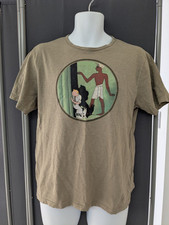 Official Tintin Cigars of the Pharoah T-Shirt M Moulinsart Good Used Cond Green 