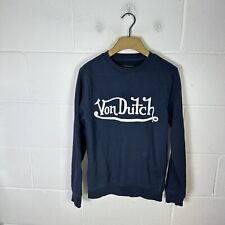 Vintage Von Dutch Sweatshirt Mens Small Blue White Spell Out Y2K Retro Pullover*