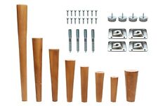 4x Wooden Round Furniture Tapered Replacement Legs Feet For Sofa Chair Stool M8