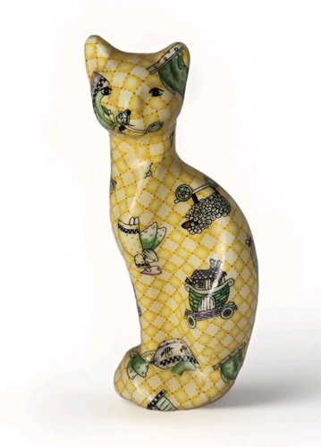 Collage cat figurine - figurine, patchwork