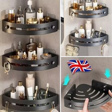 1-3PC Shower Caddy Bathroom Suction Shelf Storage Shampoo Soap Holder No Drill