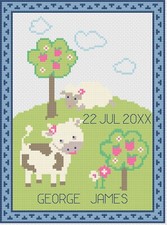 Cross stitch birth sampler kit - cross,
