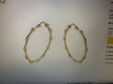 18K GOLD BAMBOO HOOP EARRINGS New