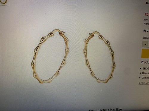 18k gold bamboo hoop - gold,